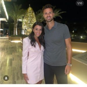 Zara Draped Blazer Dress - Light Pink, Small